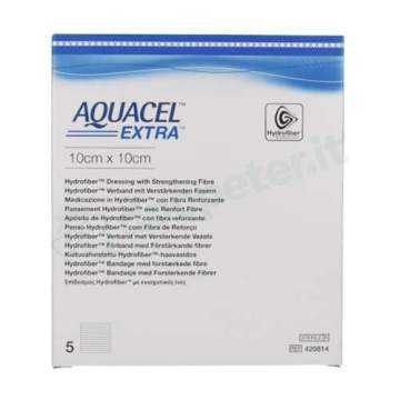 Aquacel® Extra™ in Hydrofiber® con Fibra Rinforzata 10x10cm 5 pezzi