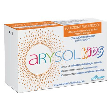 Arysol kids soluzione bambini per aerosol con acido ialuronico ph fisiologico 10 flaconcini monodose da 5 ml