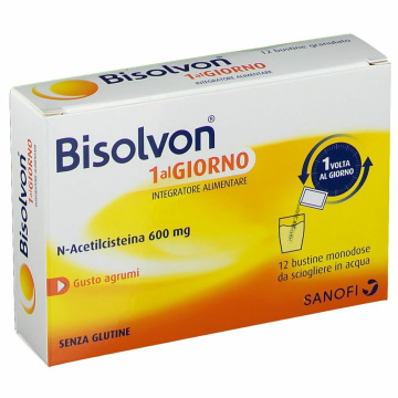 Bisolvon 1 al giorno 600 mg Fluidiificante 12 bustine 3 g