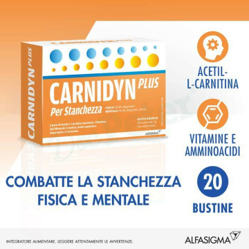 Carnidyn Plus per stanchezza fisica e mentale 20 bustine arancia