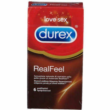 Durex Real Feel preservativi anallergici senza lattice 6 pezzi