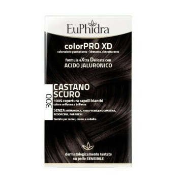 Euphidra colorpro xd 300 castano scuro gel colorante capelliin flacone + attivante + balsamo + guanti