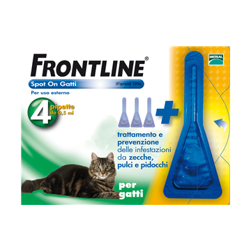 Frontline spot-on 4 pipette 0,5 ml gatti oltre 1 kg 