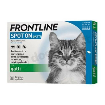 Frontline spot-on 4 pipette 0,5 ml gatti oltre 1 kg 