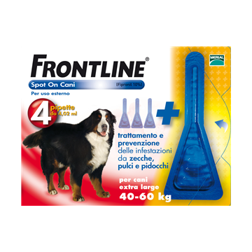 Frontline spot-on 4 pipette 4,02 ml cani da 40 a 60 kg