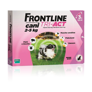 Frontline tri-act spot-on 3 pipette 0,5 ml cani da 2 a 5 kg
