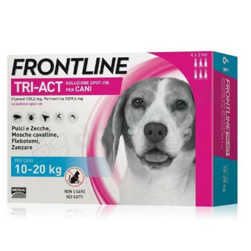 Frontline tri-act spot-on 6 pipette 2 ml cani da 10 a 20 kg