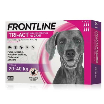 Frontline tri-act spot-on 6 pipette 4 ml cani da 20 a 40 kg
