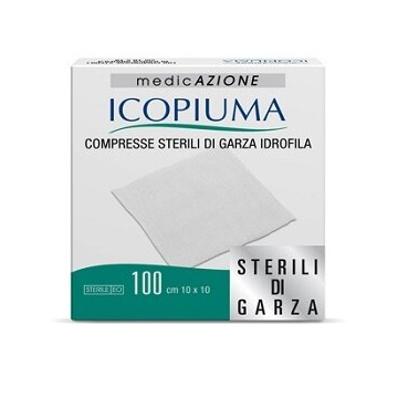 Garza compressa idrofila icopiuma 10x10cm 100 pezzi