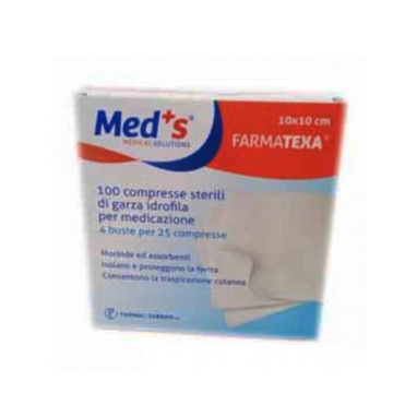 Med's farmatexa compressa garza idrofila 2/8 10x10cm 100 pezzi