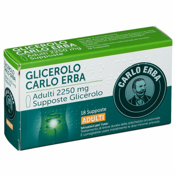 Glicerolo Carlo Erba 18 supposte adulti 2250 mg