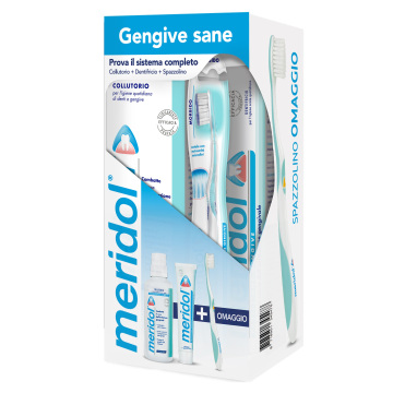 Meridol Protezione Gengive Special Kit Collutorio + Dentifricio + Spazzolino 