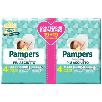 Pampers baby-dry duo dwct maxi 38 pezzi