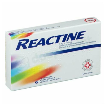 Reactine 5 mg + 120 mg Antistaminico 6 compresse