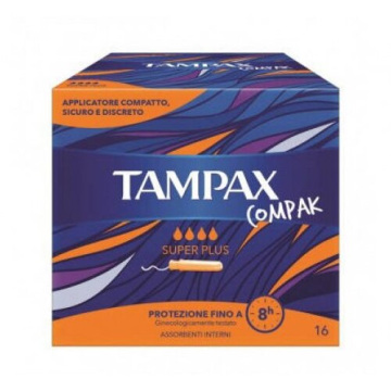 Tampax compak assorbente interno super plus 16 pezzi