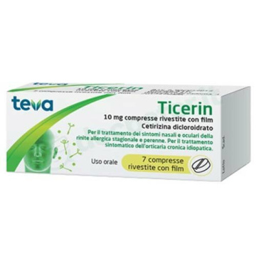 Ticerin 10 mg antistaminico 7 compresse rivestite