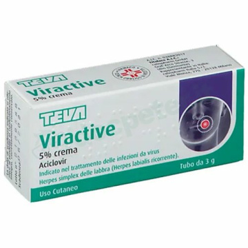 Viractive 5% aciclovir herpes crema dermatologica 3 g