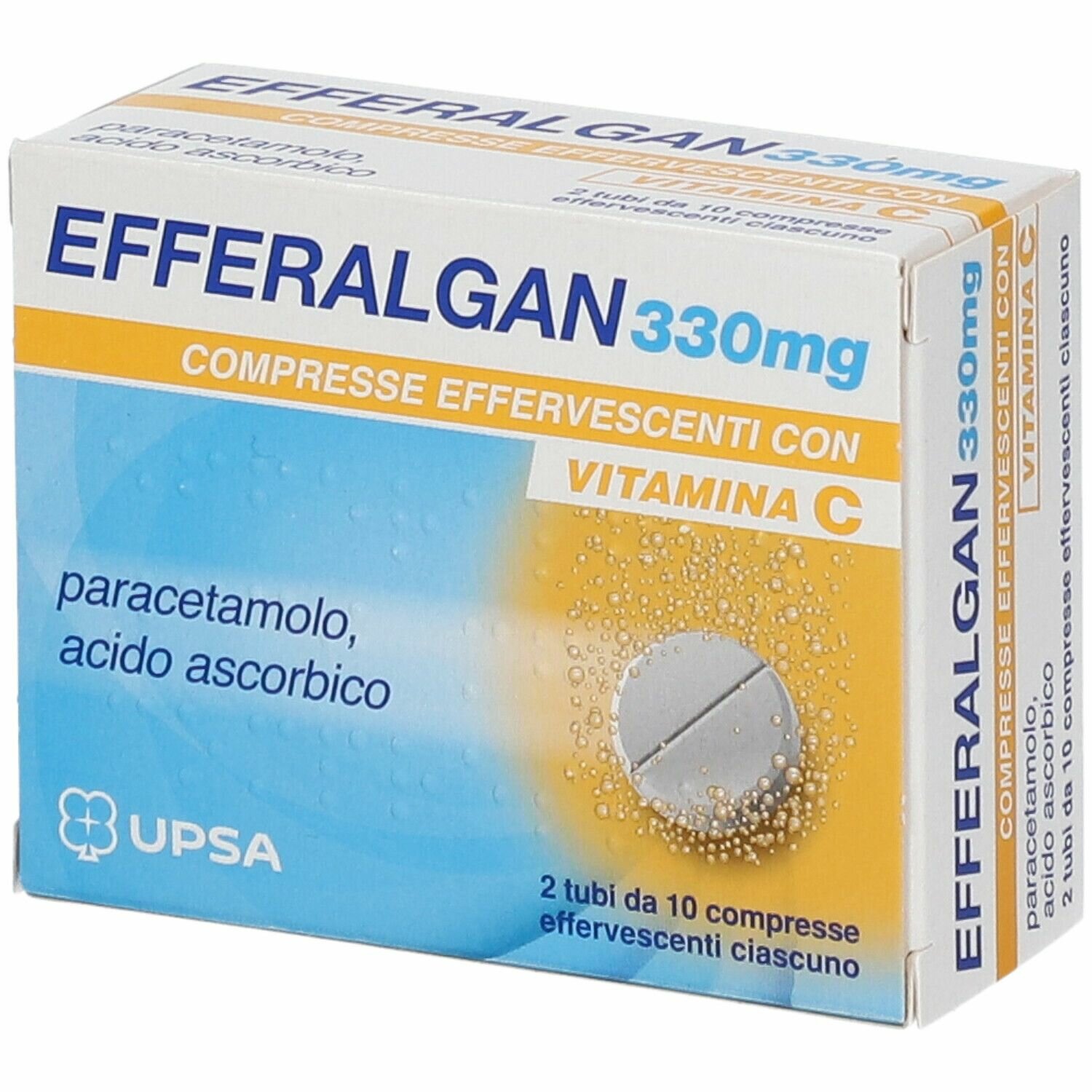 Efferalgan con vitamina c 330mg+200mg 20 compresse effervescenti img