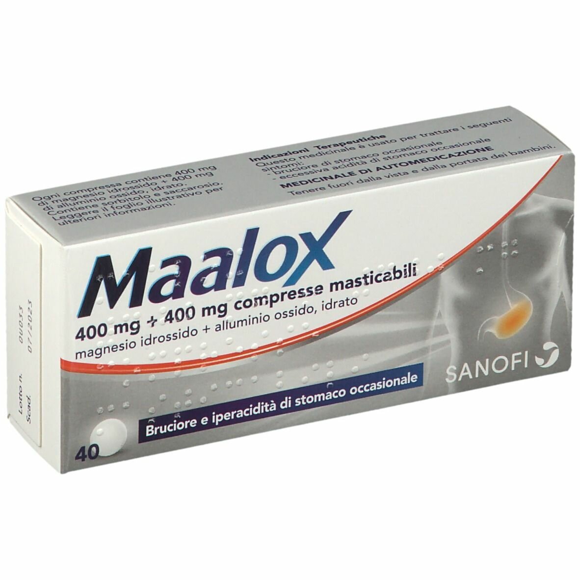 Maalox compresse masticabili 40 antiacido 400 mg + 400 mg img