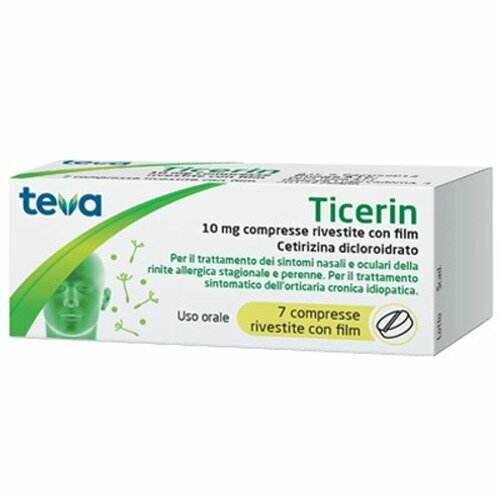 Ticerin 10 mg antistaminico 7 compresse rivestite img