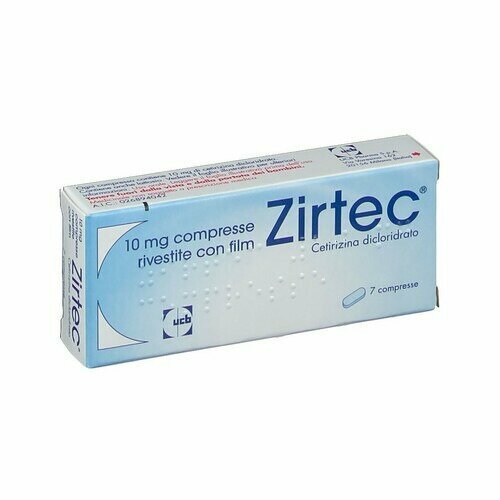 Zirtec 10 mg antistaminico 7 compresse rivestite img